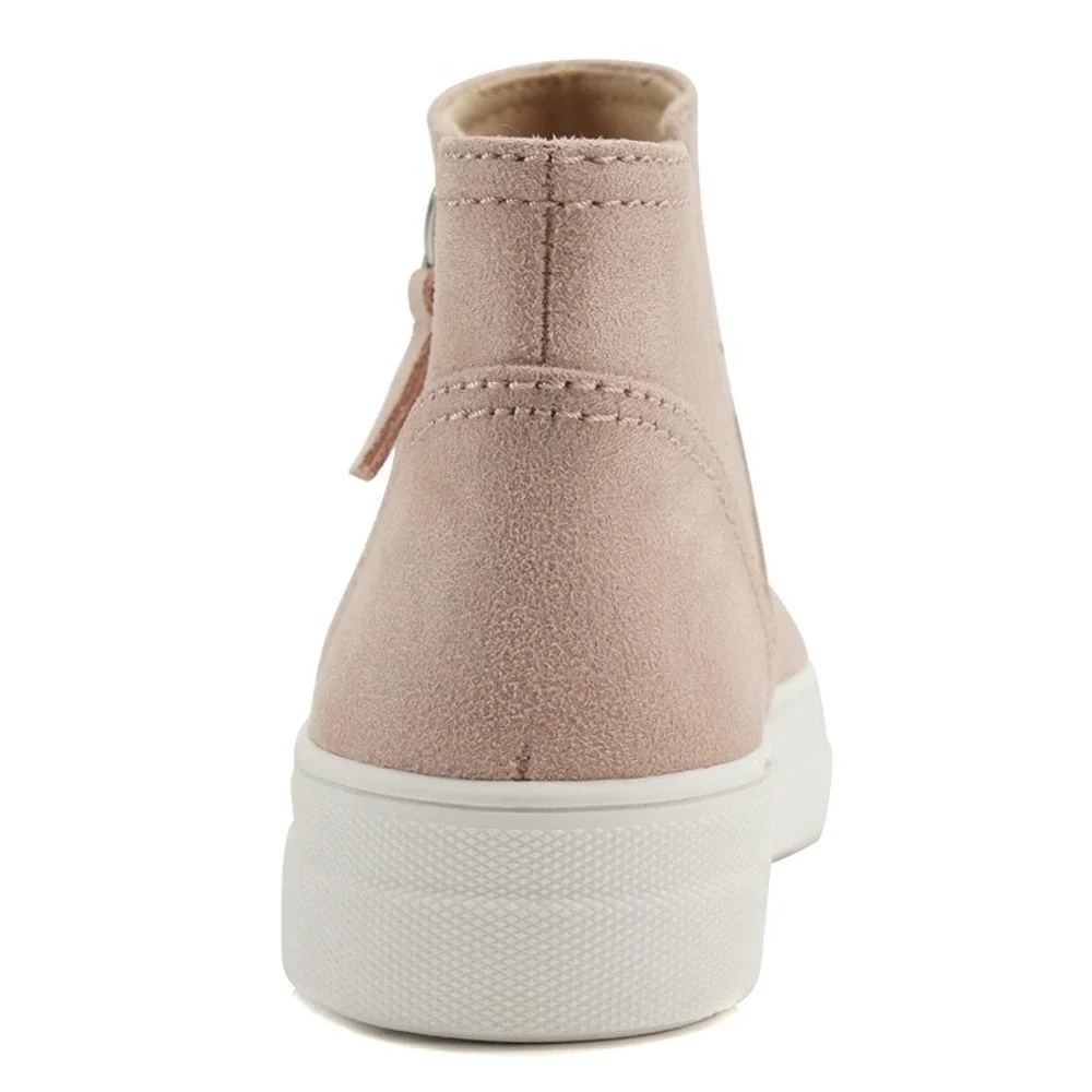 Women's Platform Ankle Boot Sneakers Blush Pink Side Zip Casual Soda Chelsea 5.5 - Picture 5 of 5